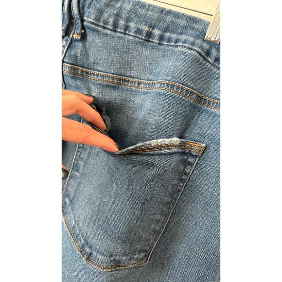 Good American Womens Good Legs High Rise Straight Leg Raw Hem Stretch Jeans Plus - Picture 6 of 10